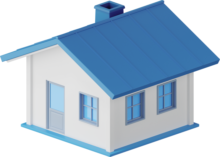 3D Render of  Blue House